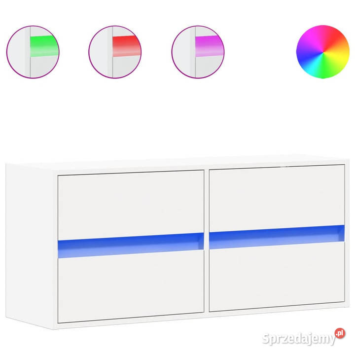 Ścienna szafka TV z LED biała 100x31x45 WM852292 Warszawa