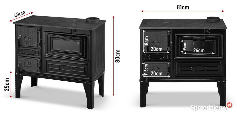 MOCNA ŻELIWNA Kuchenka węglowa 107 kW SIGMA 304 Wrocław
