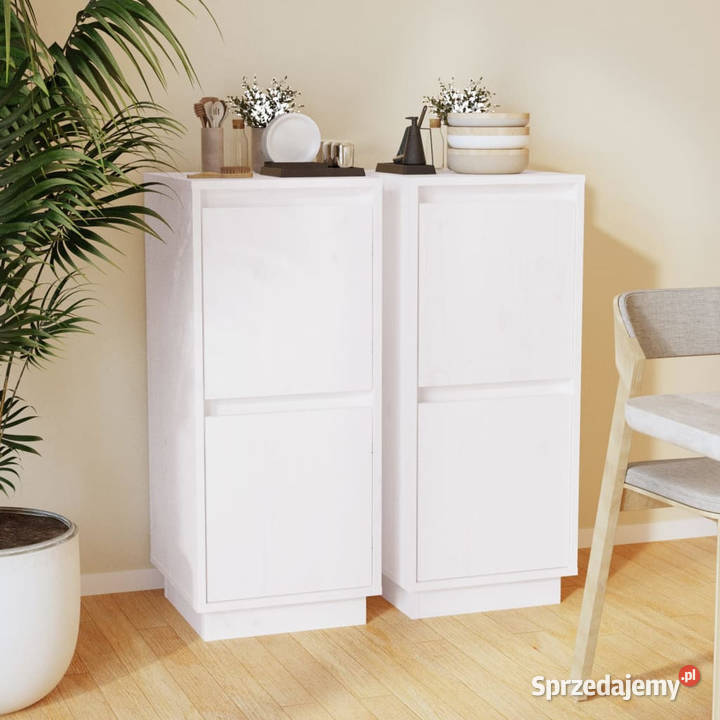 Szafki boczne 2 białe 315x34x75 drewno sosnowe sprzedam