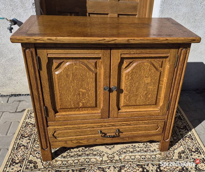 Komoda dębowa z szufladą pod telwizor dąb