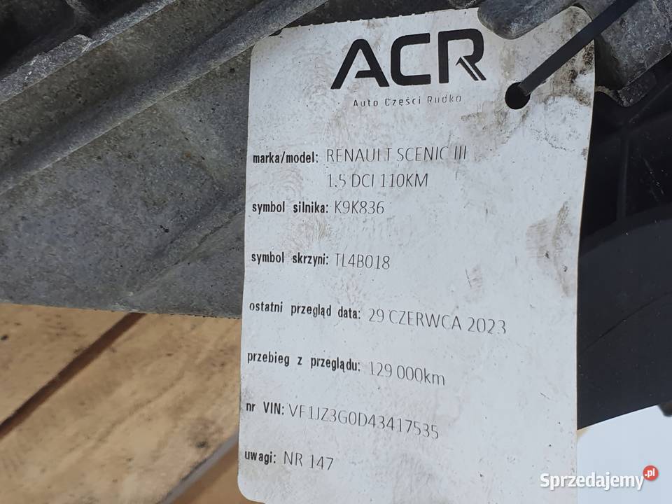 Renault Scenic III 15 DCI SKRZYNIA BIEGÓW Chełm