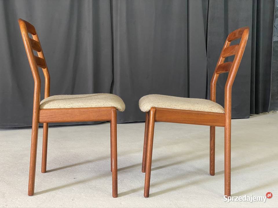 2 krzesła vintage Dyrlund teak Dania lata 60 Budno
