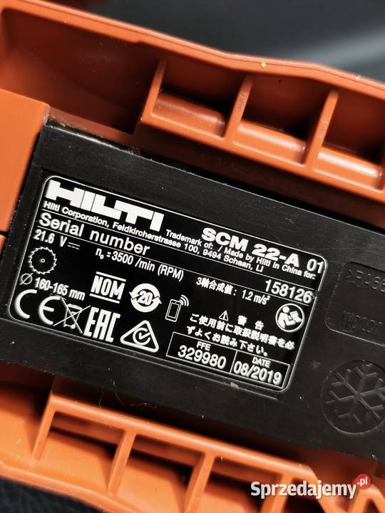 Profesjonalna Pilarka Tarczowa Hilti SCM 22A łódzkie Poddębice
