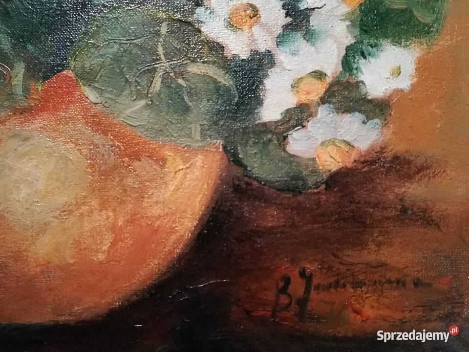 Margaretki w wazonie obraz 1824 olejny na mazowieckie Warszawa sprzedam