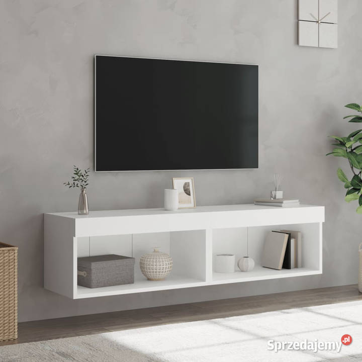 Szafki pod TV z oświetleniem LED 2 białe Warszawa