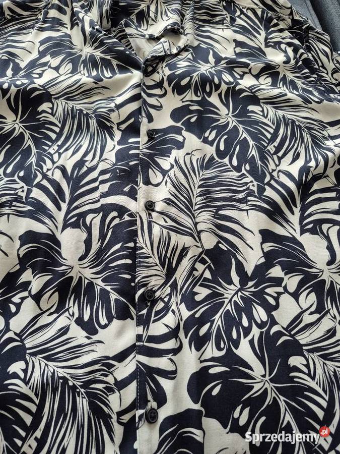 Męska koszula hawajska XMAIL r XXL Czarnobiała w Jelenia Góra