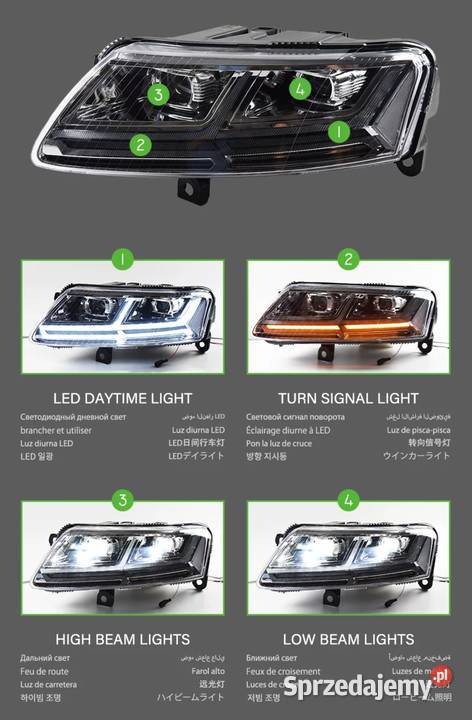 NOWE lampy przednie lampa przód Audi A6 C6 2004 łódzkie Bełchatów
