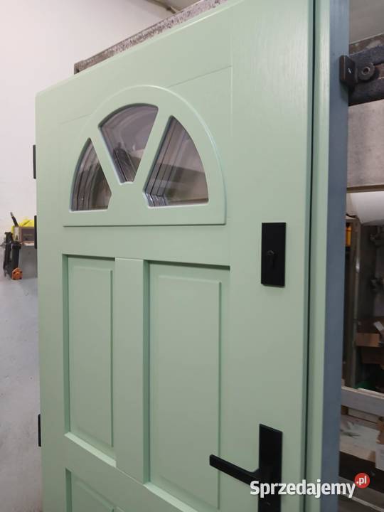 Drzwi zewnętrzne drewniane zielone Dom i Ogród