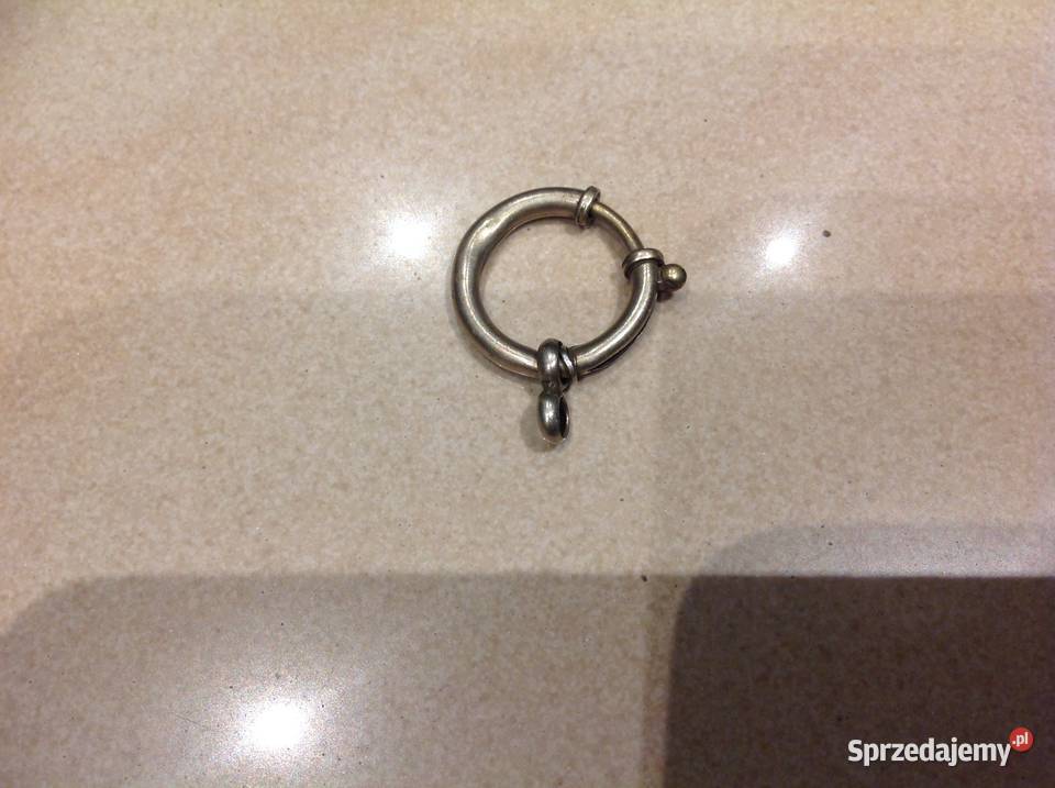 Stare Srebrne Zapięcie Sprężynowe do Dewizki Nowa Sól