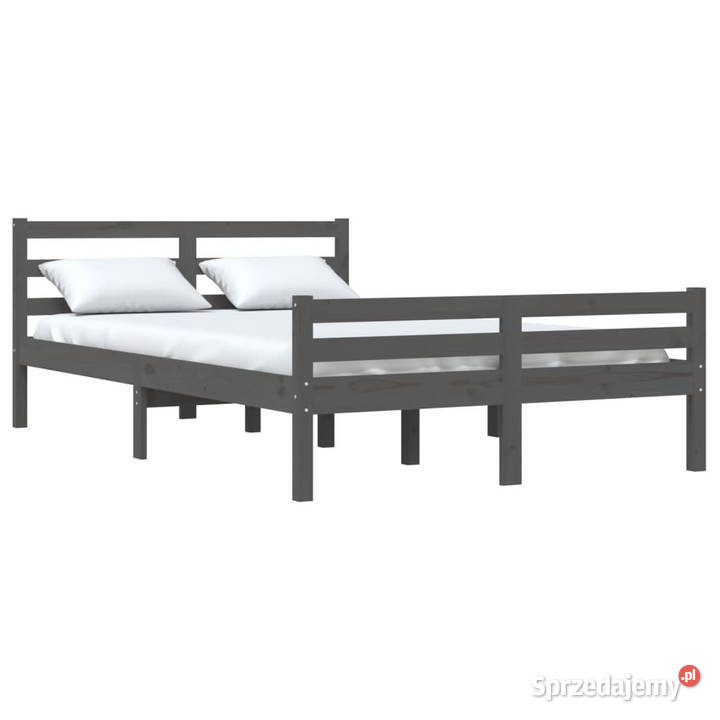 Rama łóżka szara lite drewno 150x200 WM814826 Warszawa