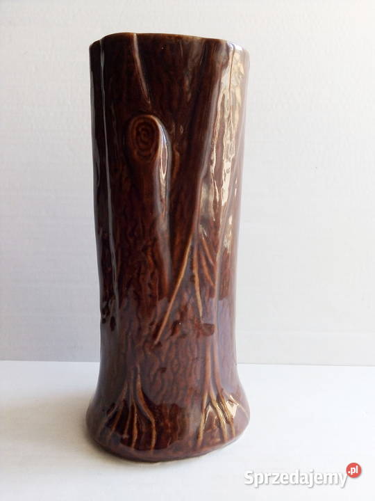 wazon pień pieniek porcelit vintage PRL Częstochowa