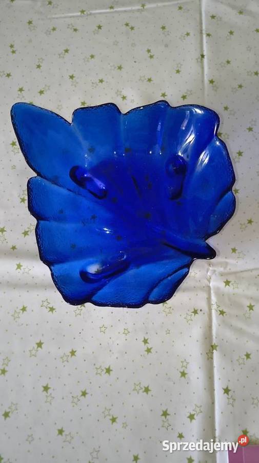 Kobaltowa patera PRL łódzkie Chorzew