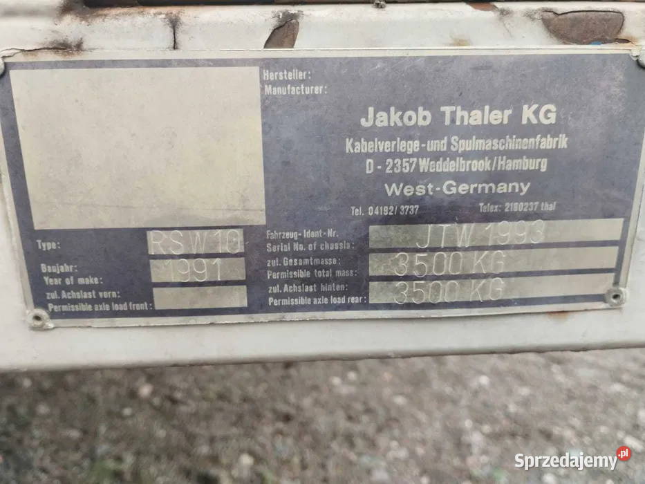 Przeciągarka kablowa wyciągarka kablowa Thaler Tarnów sprzedam