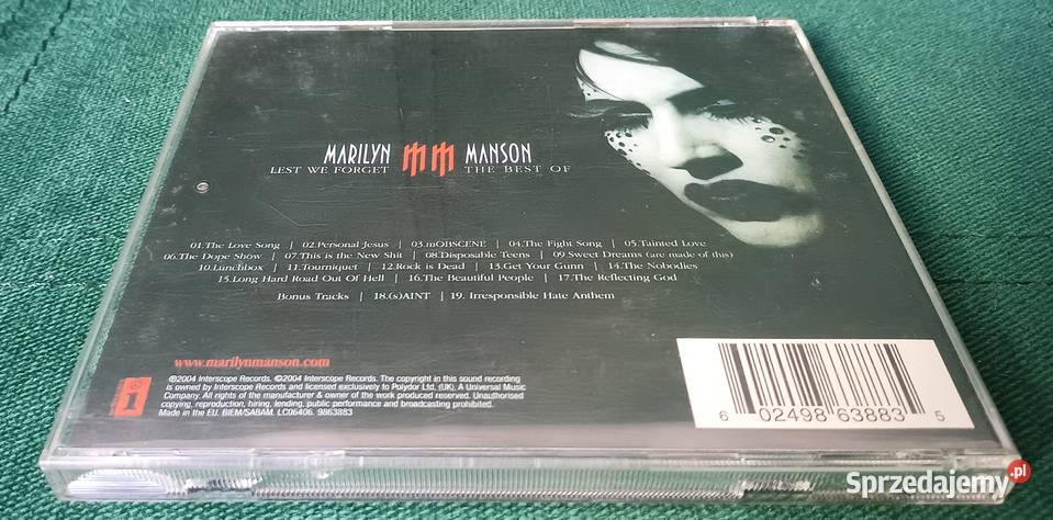 Marylin Manson Lest we forget the best of CD