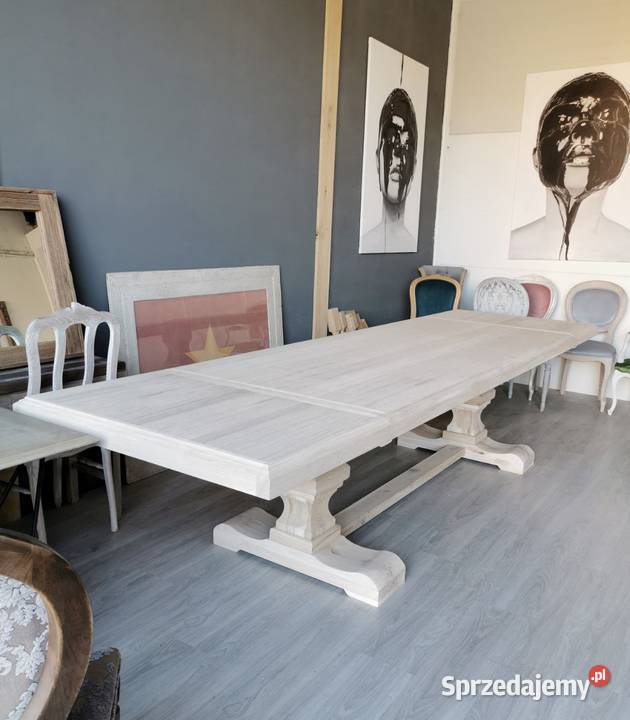 Piękny duży stół dębowy 250x100 rozkładany do 250cm