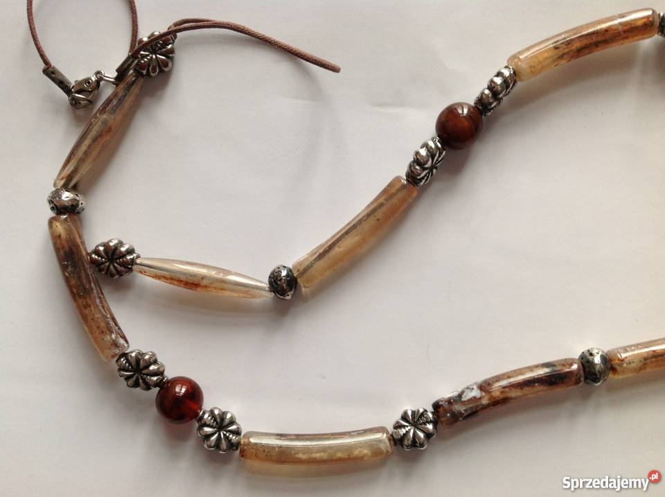 Naszyjnik ze sztucznego bursztynu śląskie Częstochowa