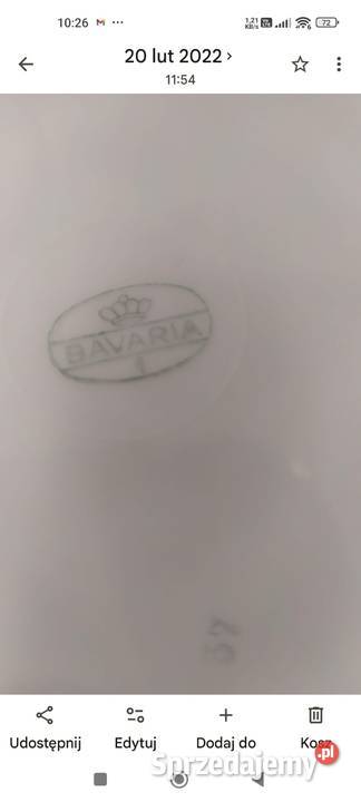 Talerz paterka porcelana Bavaria żółty pas dolnośląskie Wrocław