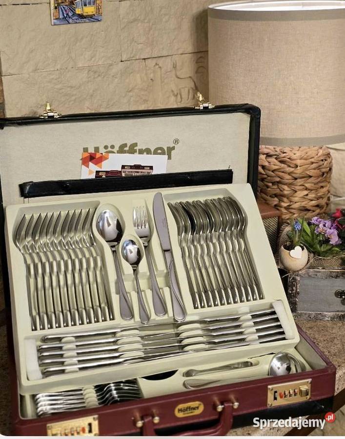 299 Walizka czarno brązowa sztućce Hoffner na 12