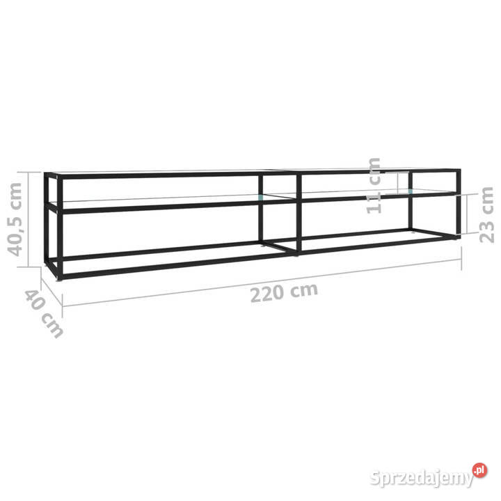 Szafka pod TV biały marmur 220x40x405 szkło Warszawa