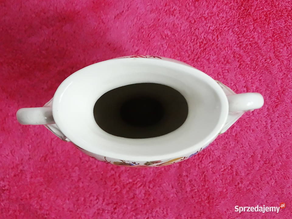 Włoski wazon ceramiczny ręcznie malowany Vintage Biłgoraj
