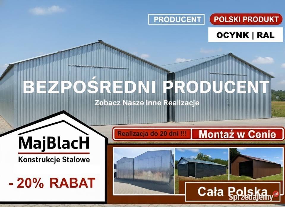 A24Wysoki Garaż Blaszany Ocynkowany Magazyn Opatów
