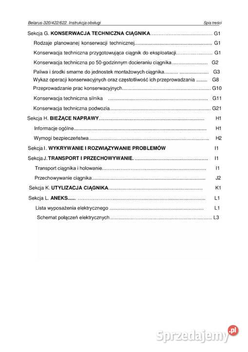 Instrukcja obsługi Belarus MTZ 320 422 623 podkarpackie Stalowa Wola