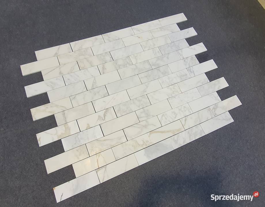 Mozaika Bianco Calacatta matowa Bricks Cegiełka Bielawa
