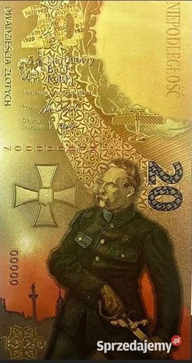 ZŁOTO 24 Karat Banknot BITWA Warszawska Jan Sosnowiec