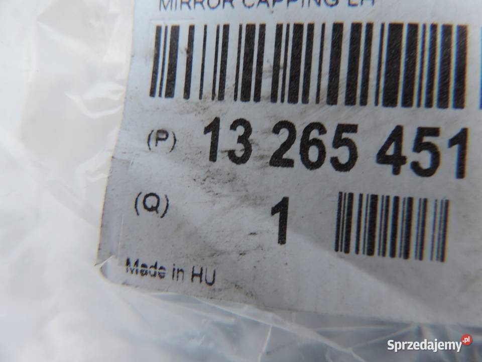 Osłona lusterka lewa OPEL Astra IV J 13265451 osobowe sprzedam