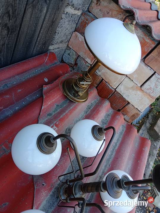 Lampka nocna mosiężna Polska żyrandol zestaw kujawsko-pomorskie Działyń