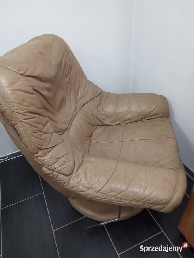 Fotel wypoczynkowy odchylany obrotowy z lat 80 Tychy