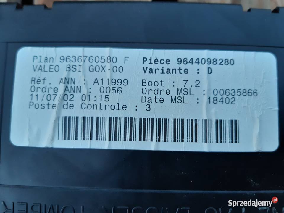 Peugeot 307 20 Zestaw startowy komputer mazowieckie Mińsk Mazowiecki