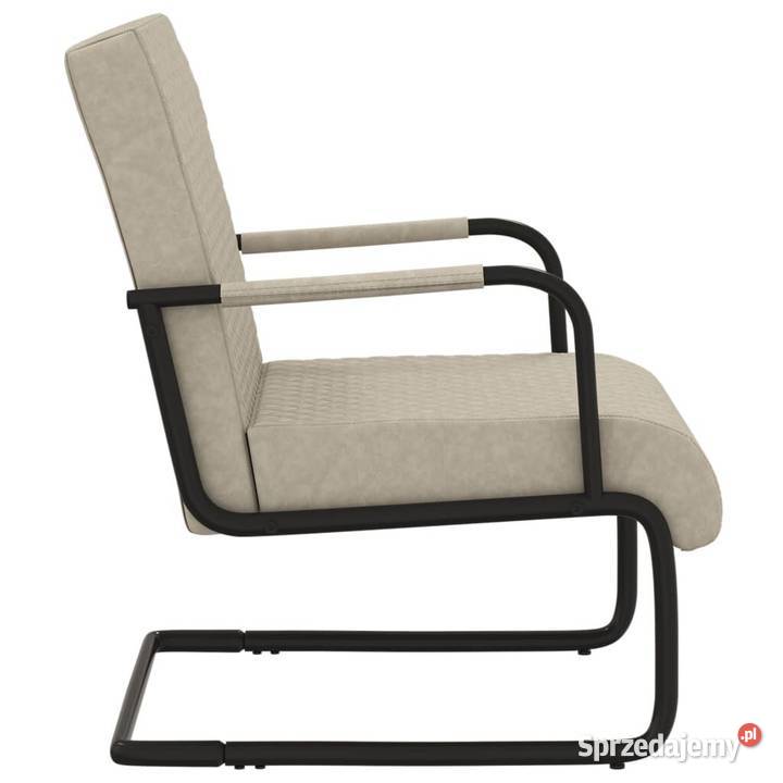 vidaXL Krzesło wspornikowe jasnoszare obite Warszawa