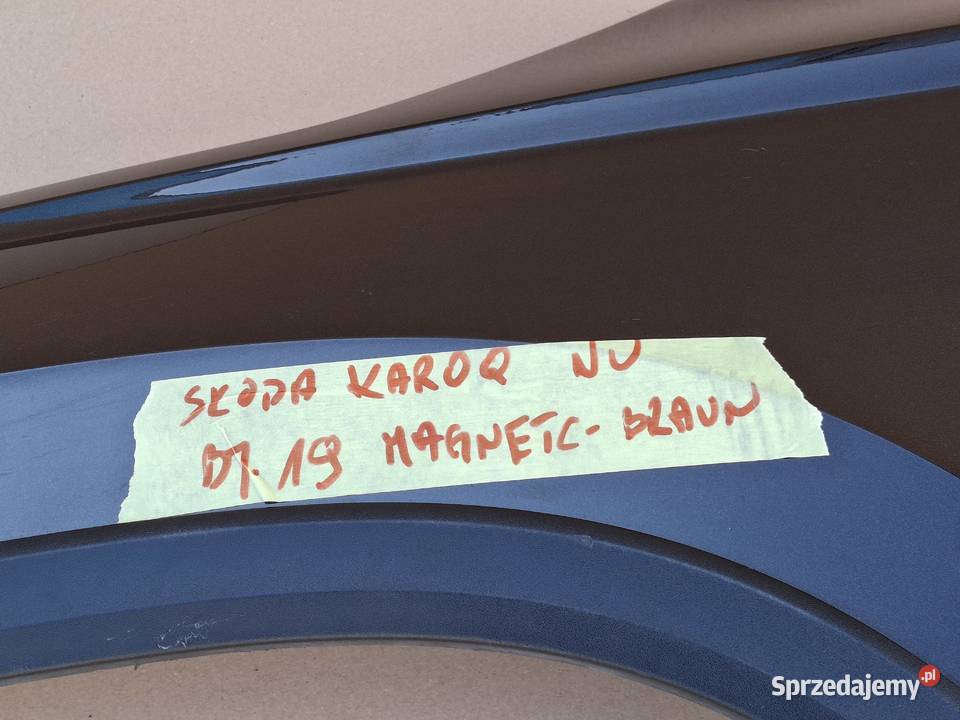 SKODA KAROQ BŁOTNIK LEWY PRZÓD PRZEDNI LISTWA osobowe lubuskie Bieleń