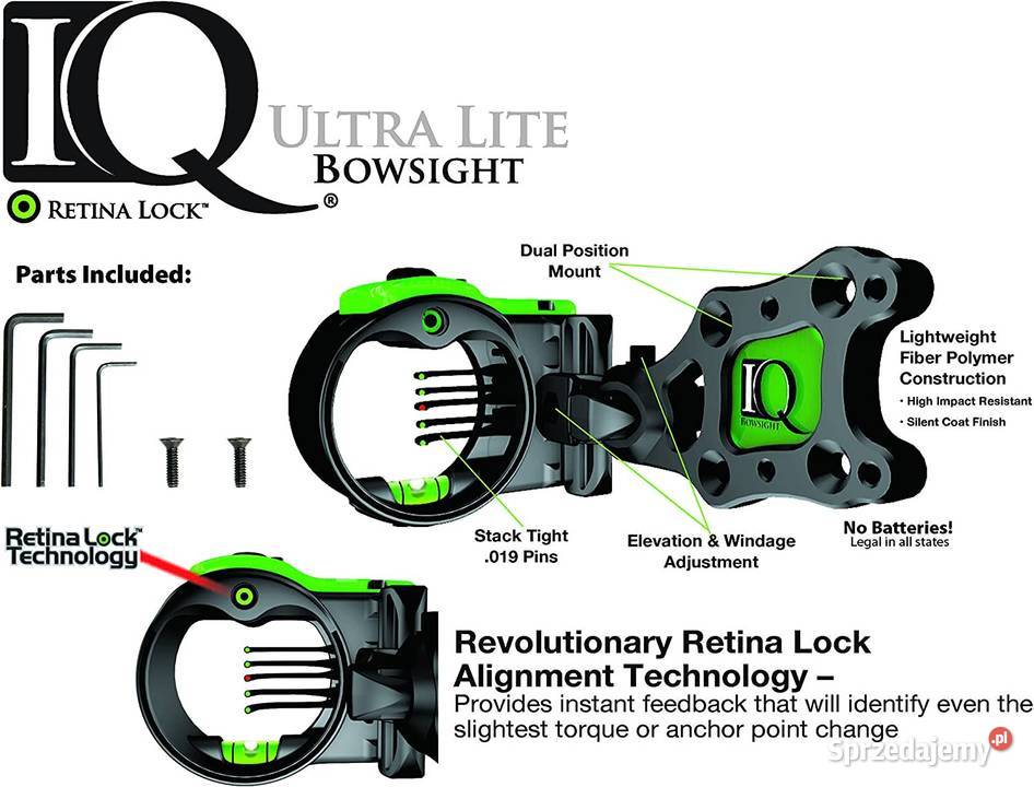 Celownik do łuku IQ Ultra Lite Retina Lock 5 Pin Nowy Sącz