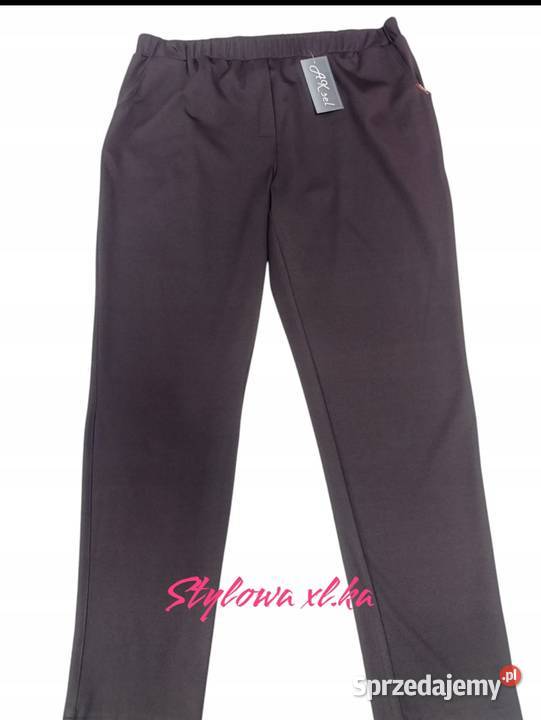 Spodnie damskie plus size Aksel brąz eleganckie Wieluń