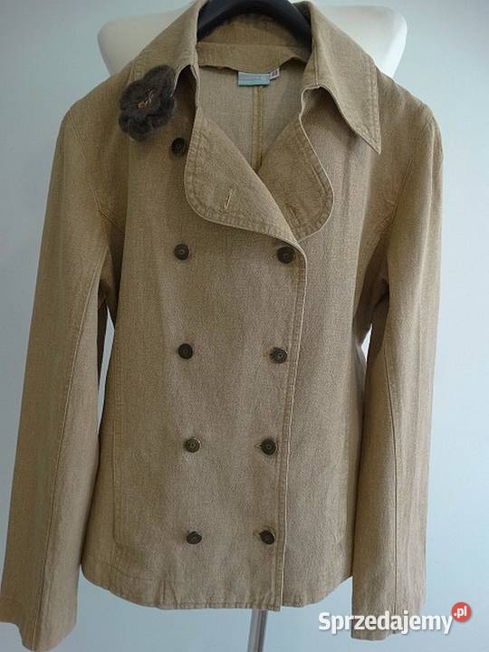 Kurtka Trencz Bosmanka Lniana Len Bawełna Lekka Łomża
