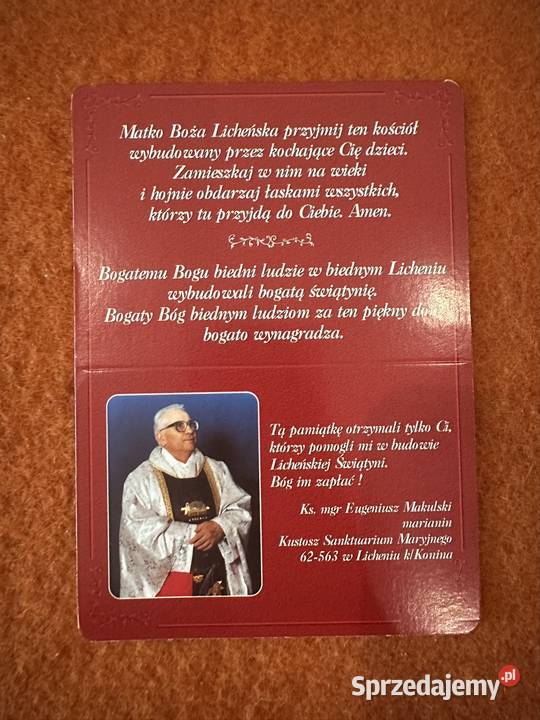 Pamiątka Poświęcenia Maryjnej Świątyńi w sprzedam