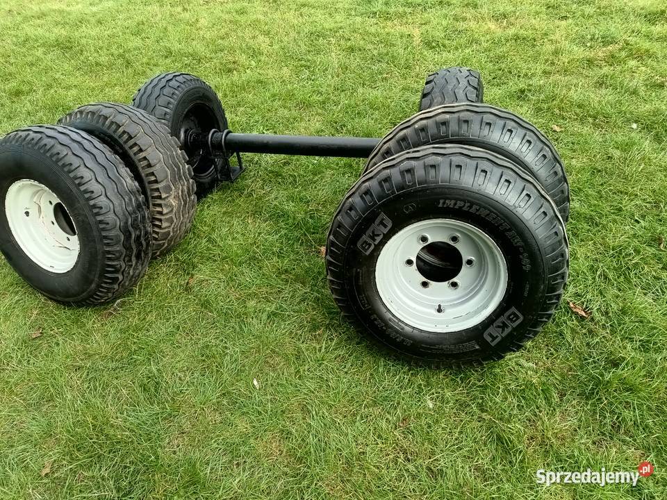 Sprzedam oś z kołami komplet i koła balonowe Opony rolnicze lubelskie Serniawy-Kolonia