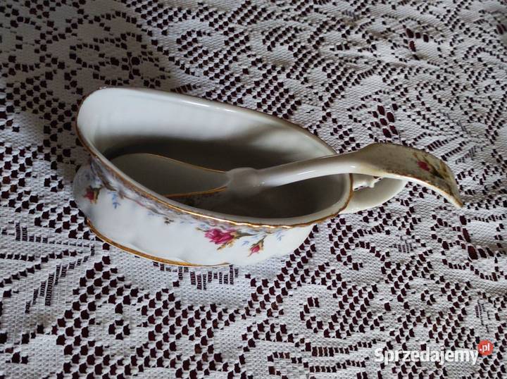 porcelanowa Sosjerka z łyżką Iwona Złota Róża Kielce
