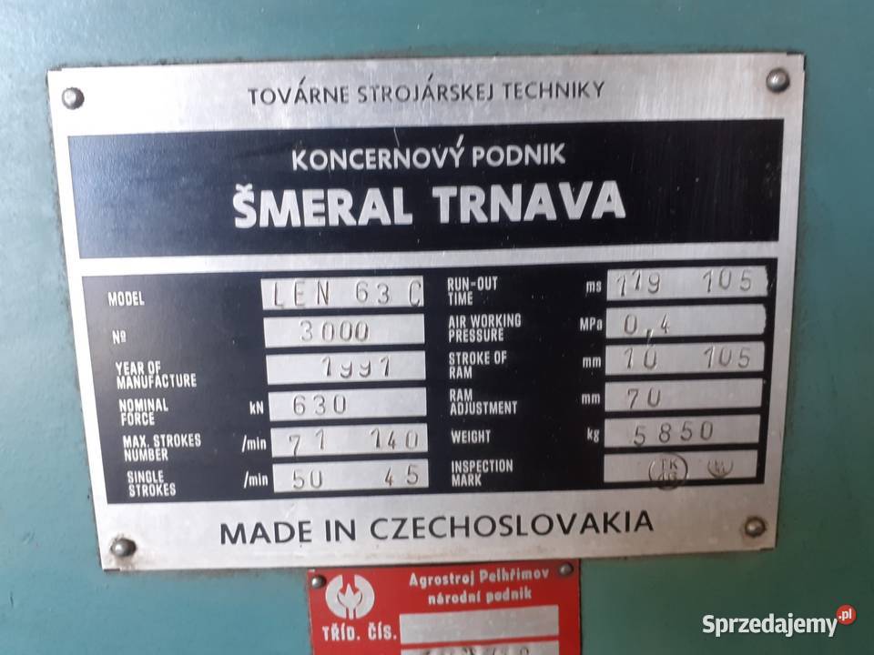 PRASA MIMOSRIDOWA LEN 63C RP 1991 SERWISIE DO wielkopolskie Pleszew