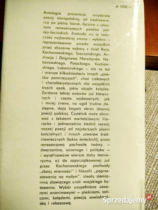 Poeci polscy średniowiecza do baroku polonistyka Warszawa