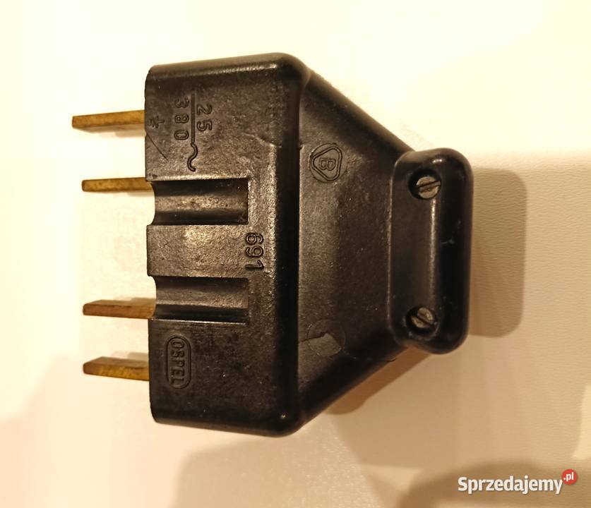 WTYCZKA BAKELIT płaskie styki PRL ospel 25380V Łódź