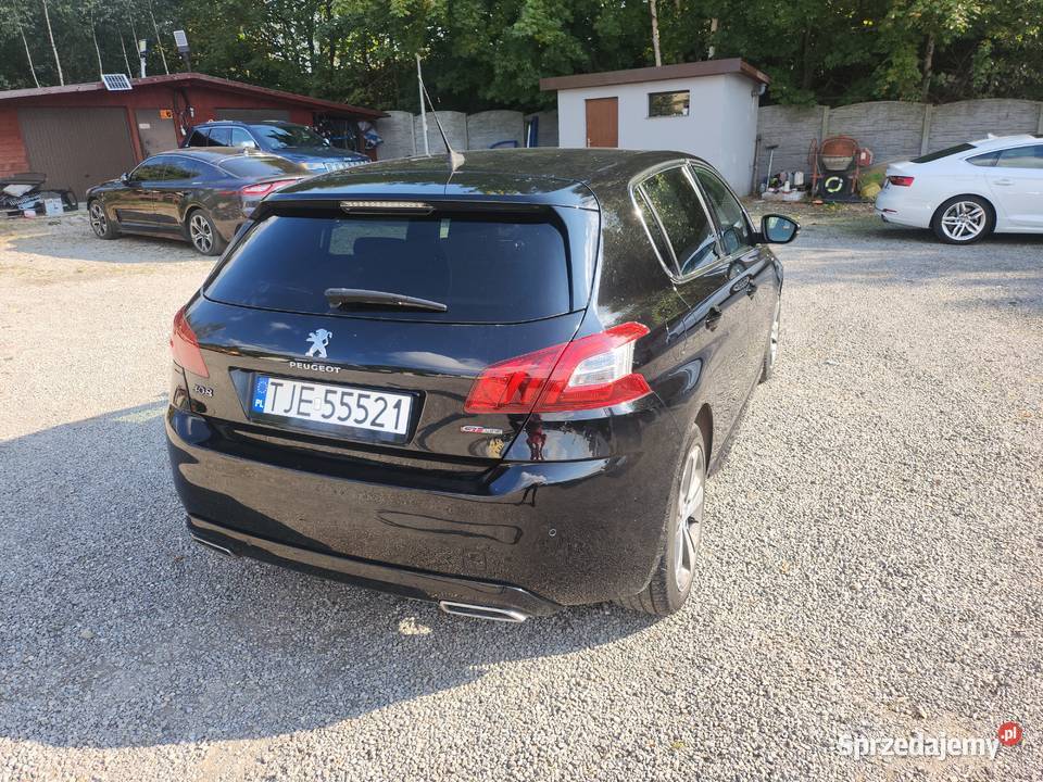 Peugeot 308 T9 12 GTLine 2015r 1199 130 benzyna czarny Sosnowiec