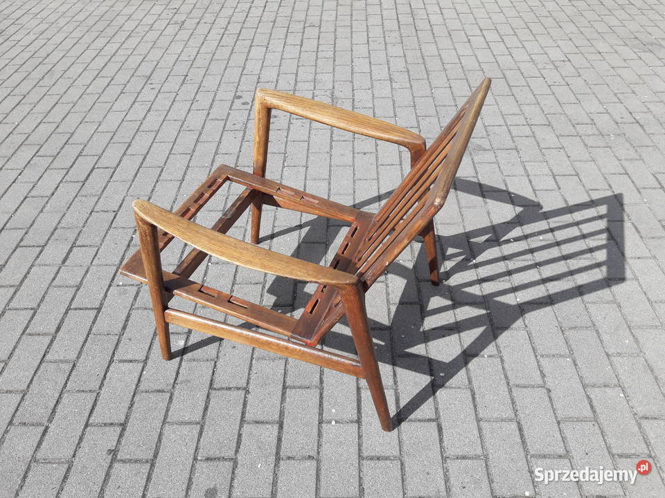Fotel PRL Stefan jesion dąb design skandynawski Gdynia sprzedam