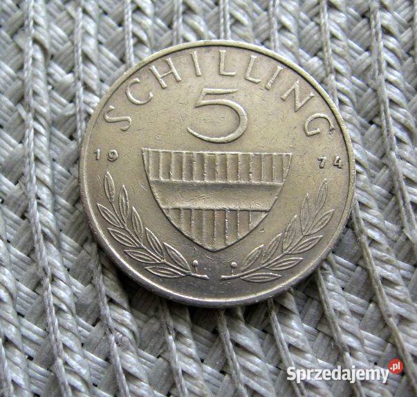 Austria 5 Szylingi 1974r wielkopolskie