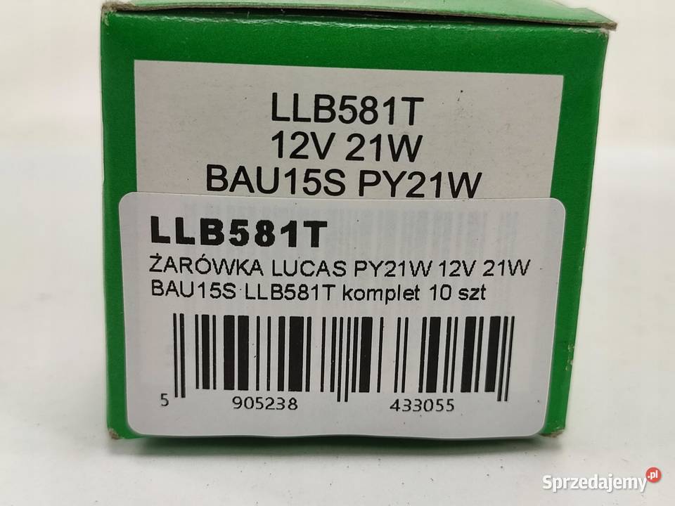 ŻARÓWKA KOMPLET 10 LUCAS PY21W 12V 21W BAU15S lubelskie sprzedam