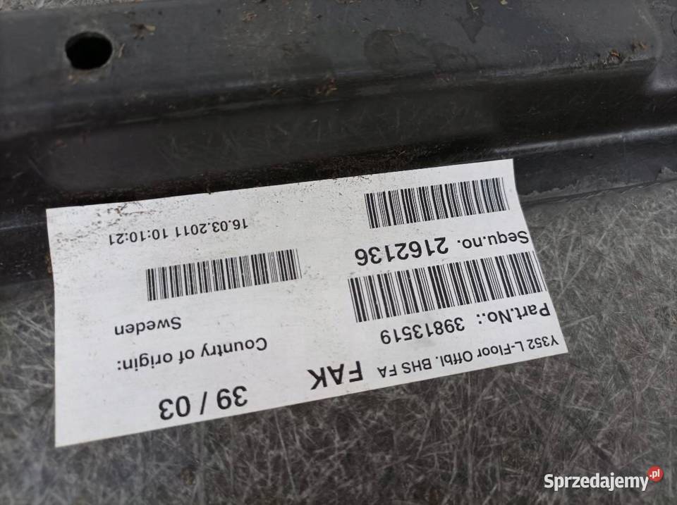 PODŁOGA BAGAŻNIKA DYWAN WYKŁADZINA 39813519 osobowe