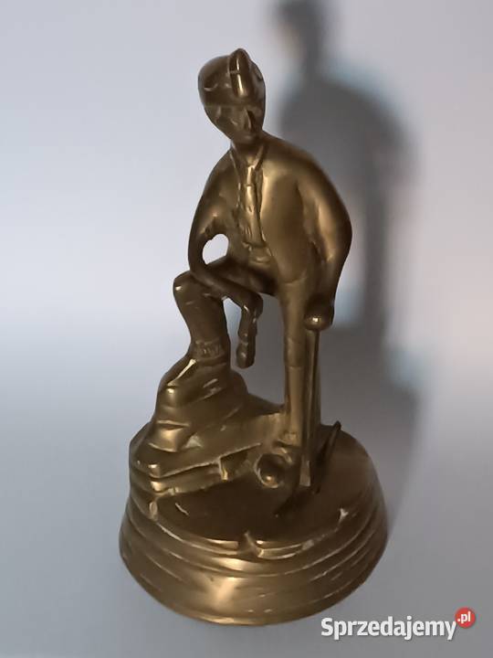Figurka Górnika z kilofem mosiądz dekoracyjna Rzeszów