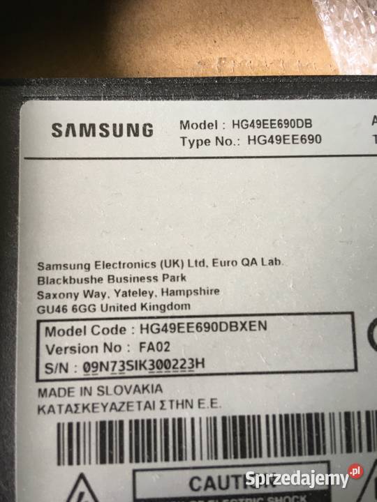 Samsung HG49EE690 main BN9411086A na cześci